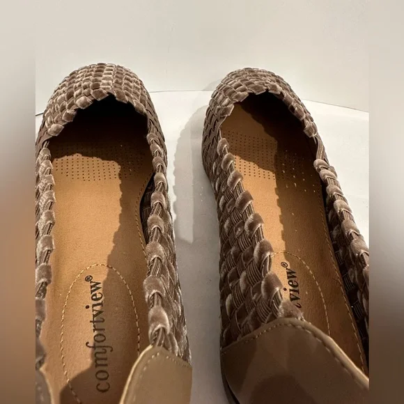 Comfortview Bethany 26388 Womens Velvet Brown Woven Flats Size 71/2 W (00200) - Picture 7 of 8